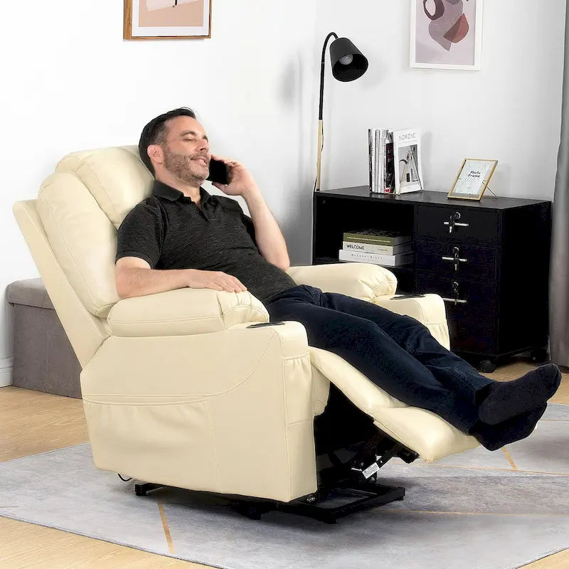 Fauteuil de salon inclinable massant Moasis PU, fauteuil releveur électrique