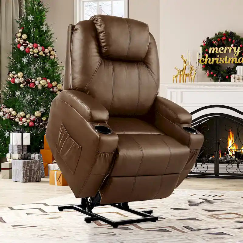 Fauteuil de salon inclinable massant Moasis PU, fauteuil releveur électrique