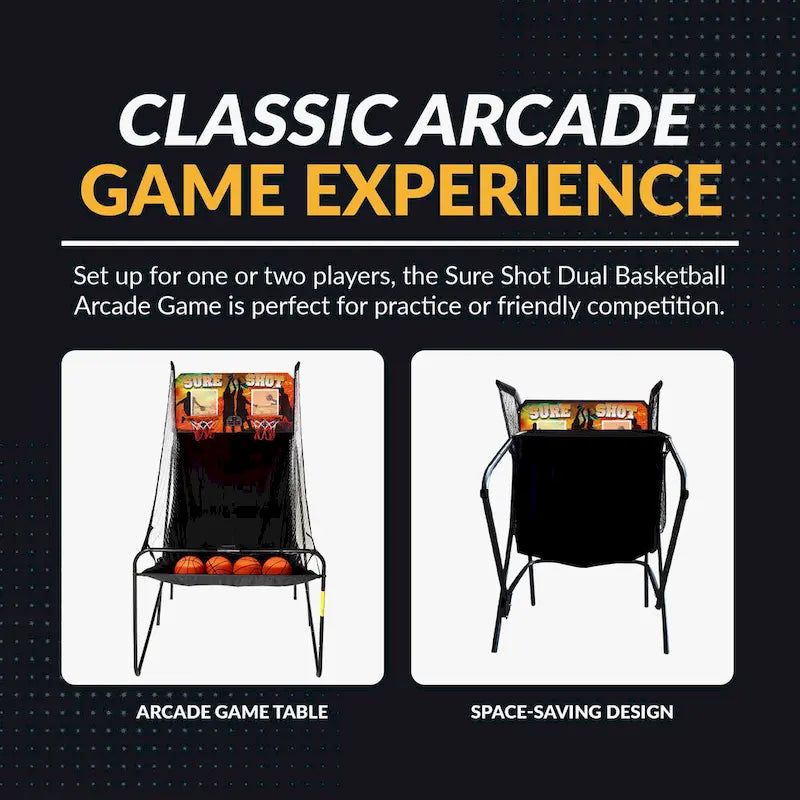 Jeu d'arcade de basketball double Hathaway Sure Shot 81 pouces avec affichage LED du score