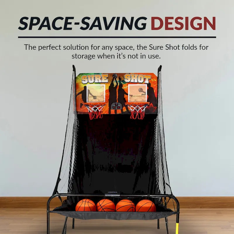 Jeu d'arcade de basketball double Hathaway Sure Shot 81 pouces avec affichage LED du score