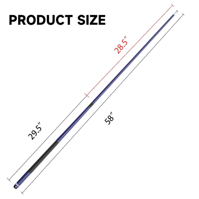 Ensemble de 4 queues de billard GSE en composite graphite-fibre de verre mat. Ensemble de 2 queues de billard de 58 pouces (147 cm) pour usage domestique ou commercial.