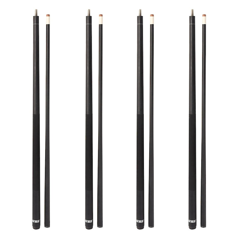 Ensemble de 4 queues de billard GSE en composite graphite-fibre de verre mat. Ensemble de 2 queues de billard de 58 pouces (147 cm) pour usage domestique ou commercial.