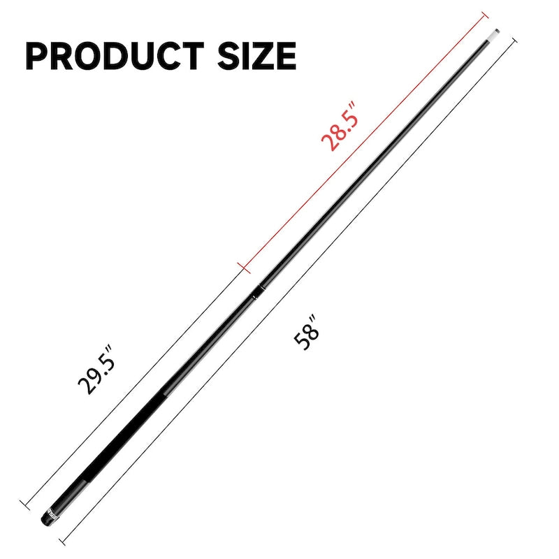 Ensemble de 4 queues de billard GSE en composite graphite-fibre de verre mat. Ensemble de 2 queues de billard de 58 pouces (147 cm) pour usage domestique ou commercial.