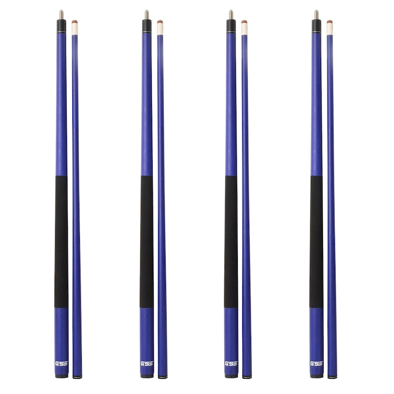 Ensemble de 4 queues de billard GSE en composite graphite-fibre de verre mat. Ensemble de 2 queues de billard de 58 pouces (147 cm) pour usage domestique ou commercial.