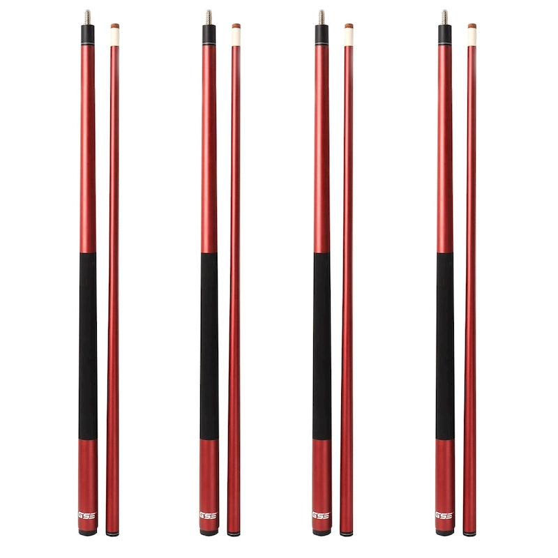 Ensemble de 4 queues de billard GSE en composite graphite-fibre de verre mat. Ensemble de 2 queues de billard de 58 pouces (147 cm) pour usage domestique ou commercial.