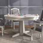 Table de jeu ronde traditionnelle Nami en bois blanc antique de 54 pouces par Furniture of America