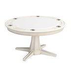 Table de jeu ronde traditionnelle Nami en bois blanc antique de 54 pouces par Furniture of America
