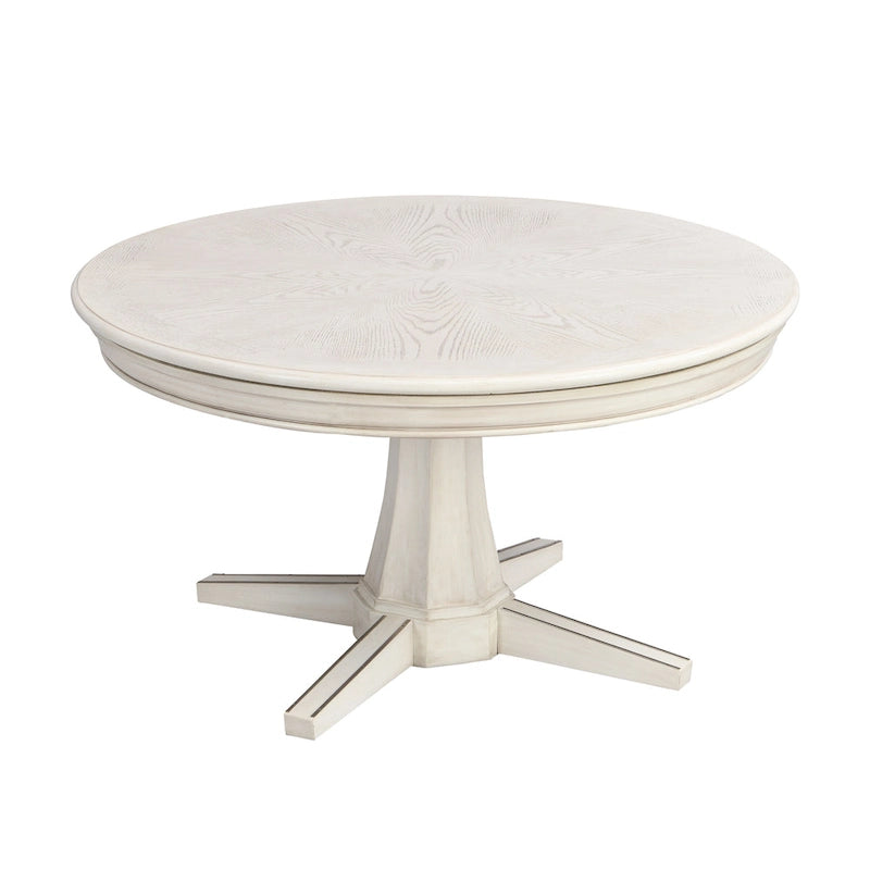 Table de jeu ronde traditionnelle Nami en bois blanc antique de 54 pouces par Furniture of America