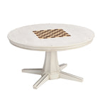 Table de jeu ronde traditionnelle Nami en bois blanc antique de 54 pouces par Furniture of America