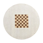 Table de jeu ronde traditionnelle Nami en bois blanc antique de 54 pouces par Furniture of America