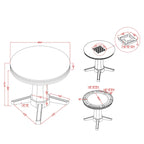 Table de jeu ronde traditionnelle Nami en bois blanc antique de 54 pouces par Furniture of America