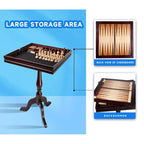Table de jeu 3 en 1 en bois GSE (échecs, dames et backgammon), ensemble de jeu combiné backgammon, échecs et dames