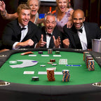 Table de poker pliable AVAWING pour 8 joueurs avec porte-gobelet