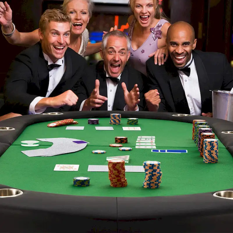 Table de poker pliable AVAWING pour 8 joueurs avec porte-gobelet