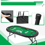 Table de poker pliable AVAWING pour 8 joueurs avec porte-gobelet