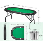 Table de poker pliable AVAWING pour 8 joueurs avec porte-gobelet