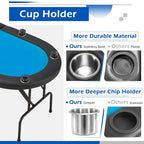 Table de poker pliable AVAWING pour 8 joueurs avec porte-gobelet