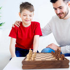 Jeu de société GSE 15 grands jeux en bois 2 en 1 (échecs et dames) avec tiroir