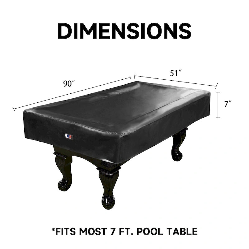 Housse de billard GSE 7 pi/8 pi/9 pi en similicuir PU résistant - Noir
