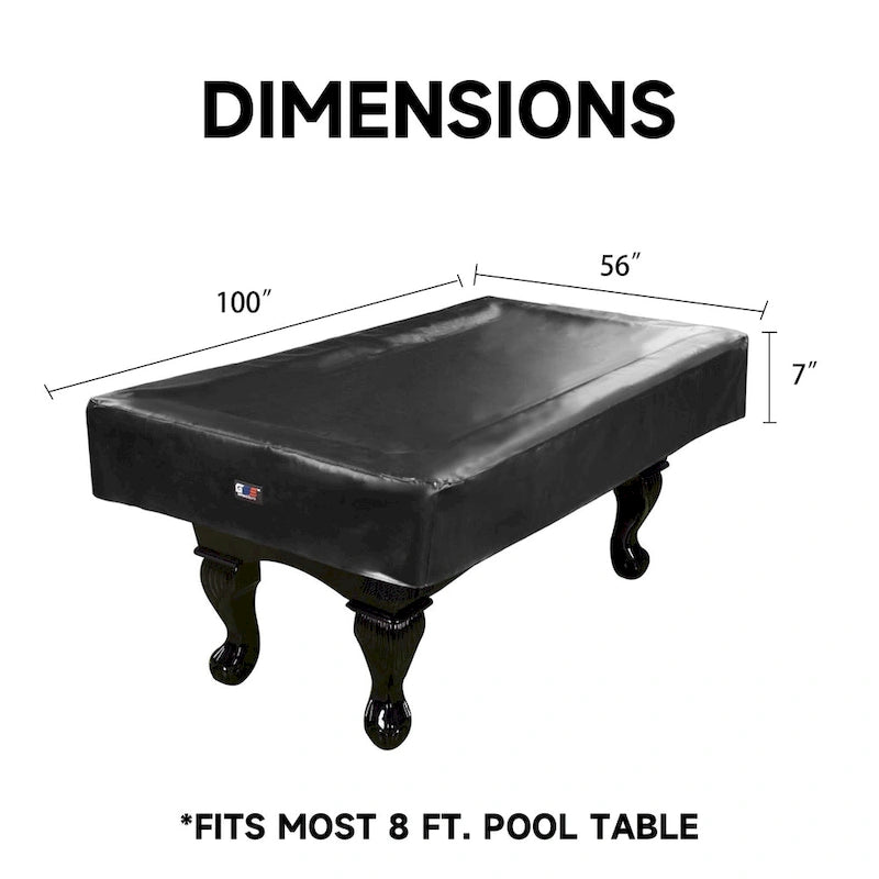 Housse de billard GSE 7 pi/8 pi/9 pi en similicuir PU résistant - Noir