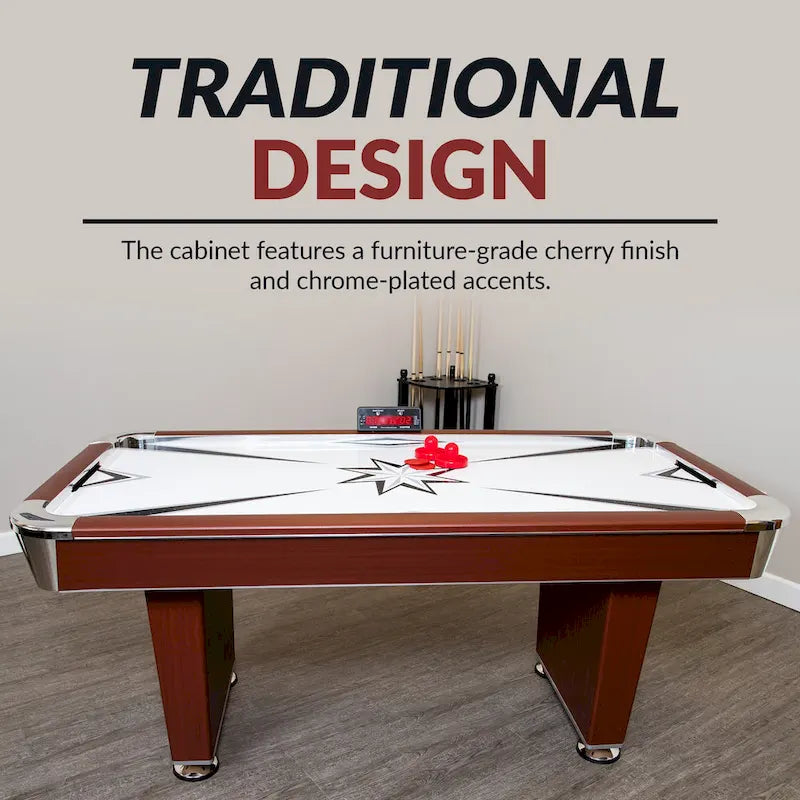 Table de hockey sur air Hathaway Midtown 72 po avec affichage des scores à DEL - Finition cerisier