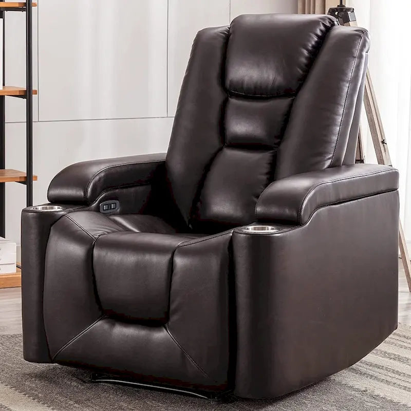 Fauteuil inclinable électrique en cuir pour home cinéma, confortable