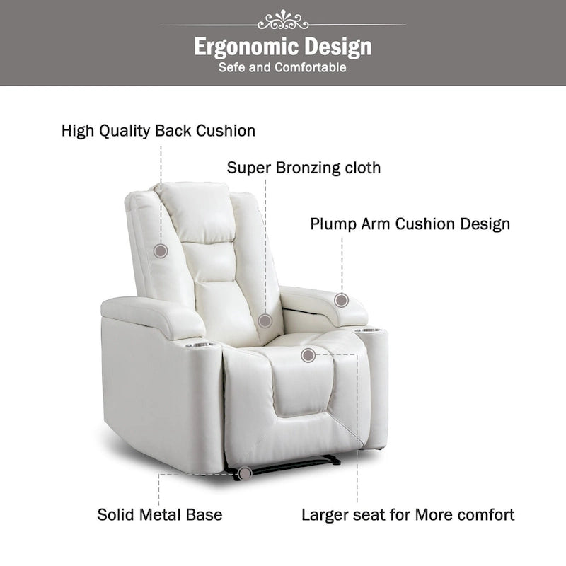 Fauteuil inclinable électrique en cuir pour home cinéma, confortable