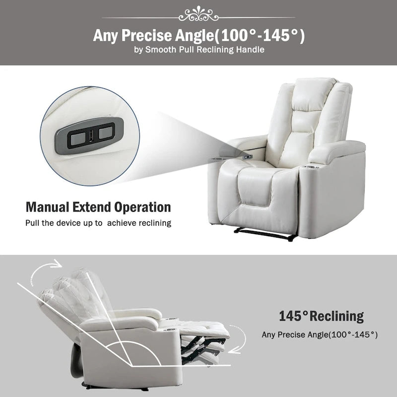 Fauteuil inclinable électrique en cuir pour home cinéma, confortable