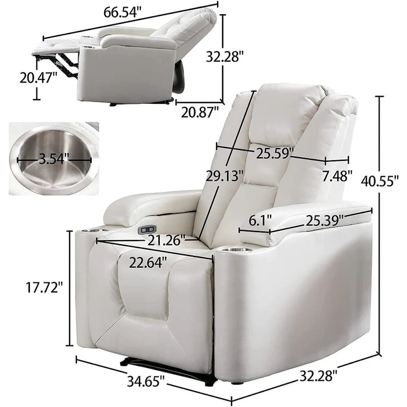Fauteuil inclinable électrique en cuir pour home cinéma, confortable
