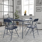 Ensemble table et chaises pliantes 5 pièces avec plateau rembourré - 85 cm (L) x 85 cm (P) x 70,5 cm (H)