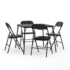 Ensemble table et chaises pliantes 5 pièces avec plateau rembourré - 85 cm (L) x 85 cm (P) x 70,5 cm (H)