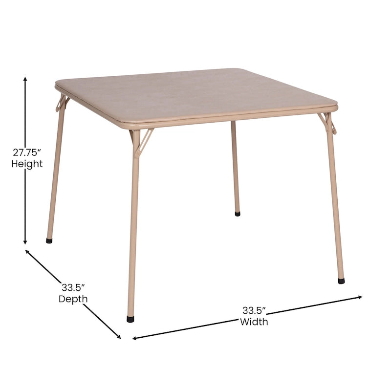 Ensemble table et chaises pliantes 5 pièces avec plateau rembourré - 85 cm (L) x 85 cm (P) x 70,5 cm (H)