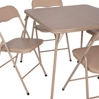 Ensemble table et chaises pliantes 5 pièces avec plateau rembourré - 85 cm (L) x 85 cm (P) x 70,5 cm (H)