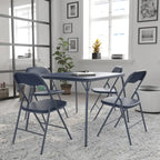 Ensemble table et chaises pliantes 5 pièces avec plateau rembourré - 85 cm (L) x 85 cm (P) x 70,5 cm (H)