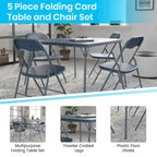 Ensemble table et chaises pliantes 5 pièces avec plateau rembourré - 85 cm (L) x 85 cm (P) x 70,5 cm (H)
