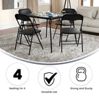 Ensemble table et chaises pliantes 5 pièces avec plateau rembourré - 85 cm (L) x 85 cm (P) x 70,5 cm (H)