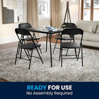 Ensemble table et chaises pliantes 5 pièces avec plateau rembourré - 85 cm (L) x 85 cm (P) x 70,5 cm (H)