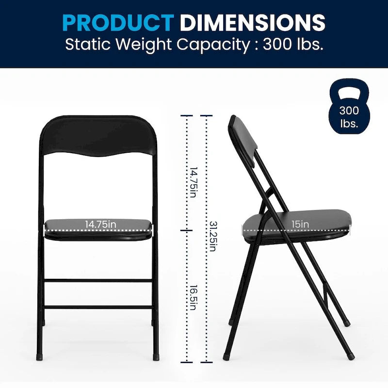 Ensemble table et chaises pliantes 5 pièces avec plateau rembourré - 85 cm (L) x 85 cm (P) x 70,5 cm (H)