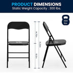 Ensemble table et chaises pliantes 5 pièces avec plateau rembourré - 85 cm (L) x 85 cm (P) x 70,5 cm (H)