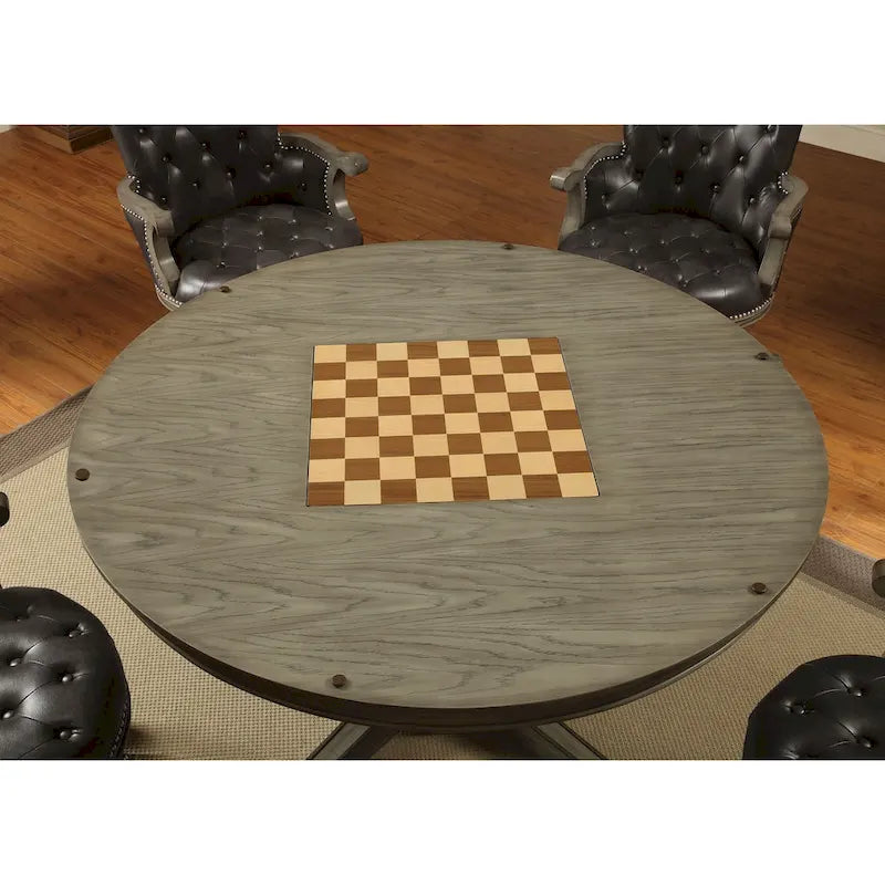 Table de jeu traditionnelle Nami en bois massif gris de Furniture of America