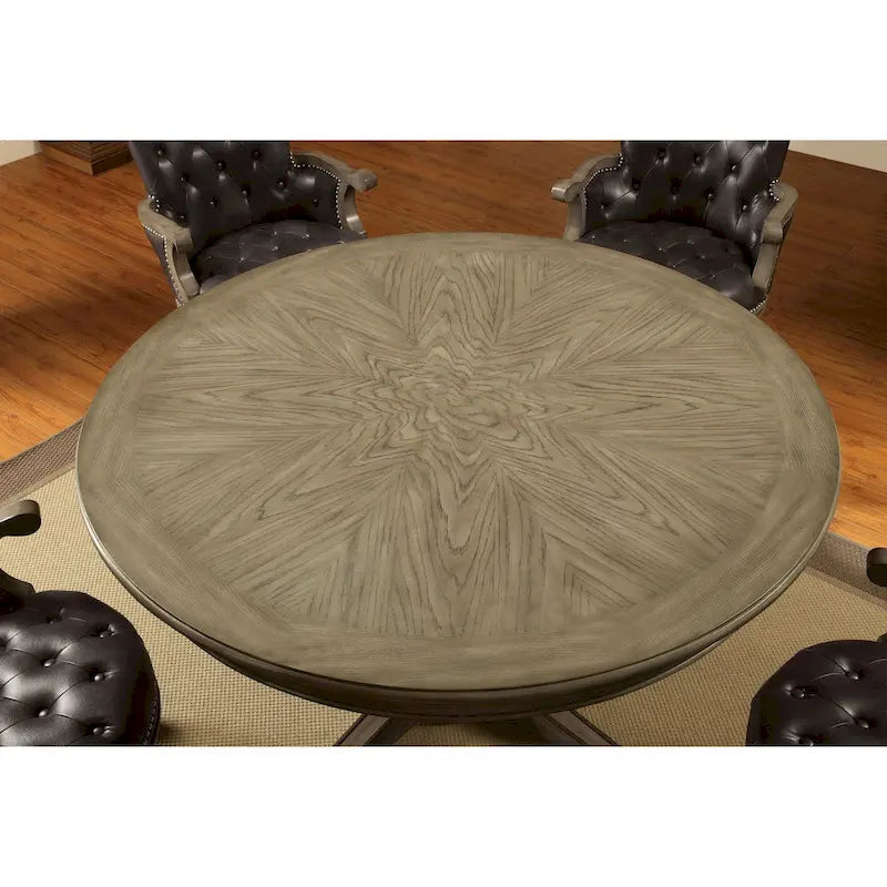 Table de jeu traditionnelle Nami en bois massif gris de Furniture of America