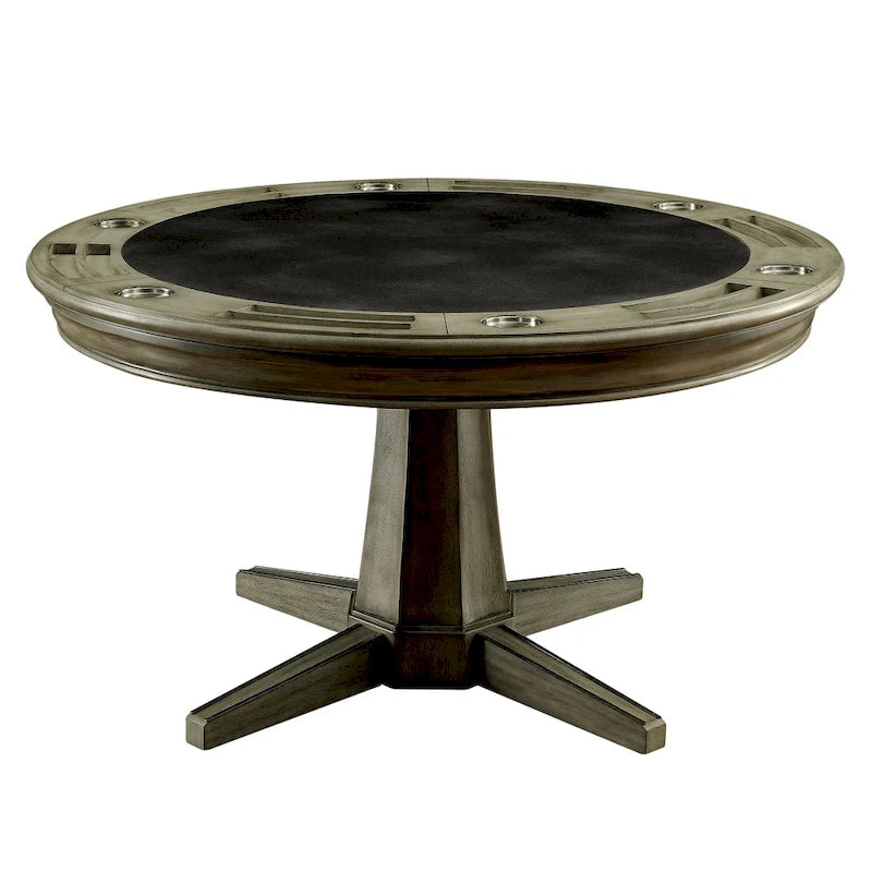 Table de jeu traditionnelle Nami en bois massif gris de Furniture of America