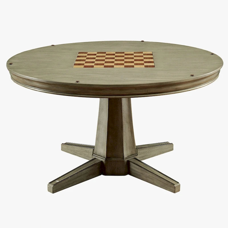 Table de jeu traditionnelle Nami en bois massif gris de Furniture of America