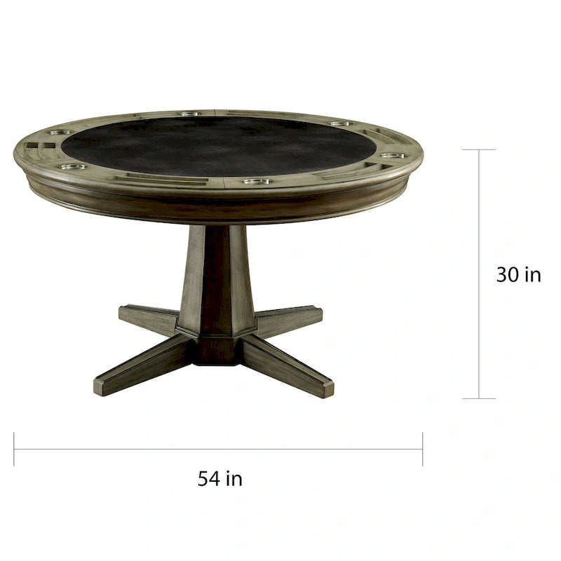 Table de jeu traditionnelle Nami en bois massif gris de Furniture of America