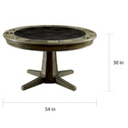 Table de jeu traditionnelle Nami en bois massif gris de Furniture of America