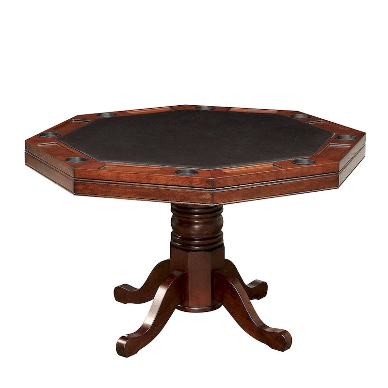 Table de poker traditionnelle Gary en bois massif de cerisier, par Furniture of America