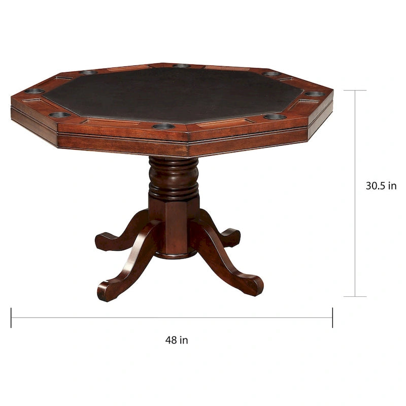 Table de poker traditionnelle Gary en bois massif de cerisier, par Furniture of America