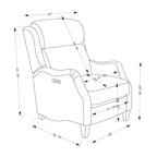 Fauteuil inclinable électrique double avec garniture cloutée en cuir véritable et port USB, idéal pour le home cinéma.