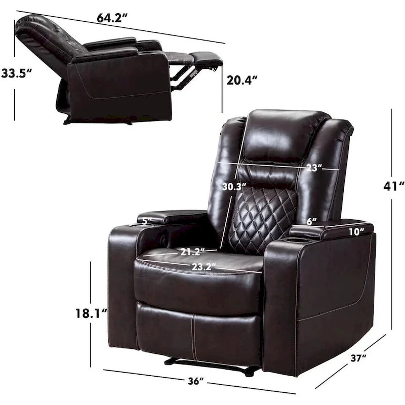 Fauteuil inclinable électrique multifonction Ebello pour home cinéma