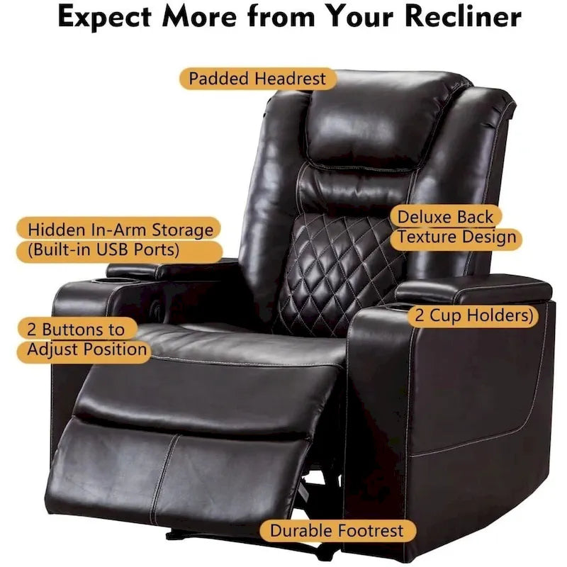 Fauteuil inclinable électrique multifonction Ebello pour home cinéma